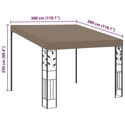 Dārza Nojume, Stiprināma Pie Sienas, 3X3X2,5 M, Pelēkbrūna