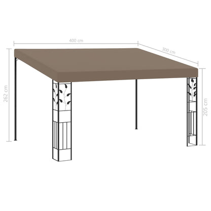 Dārza Nojume, Stiprināma Pie Sienas, 4X3X2,5 M, Pelēkbrūna