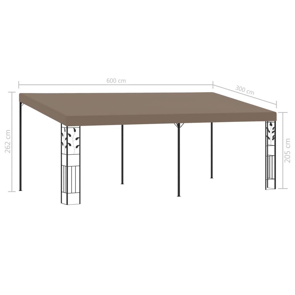 Dārza Nojume, Stiprināma Pie Sienas, 6X3X2,5 M, Pelēkbrūna