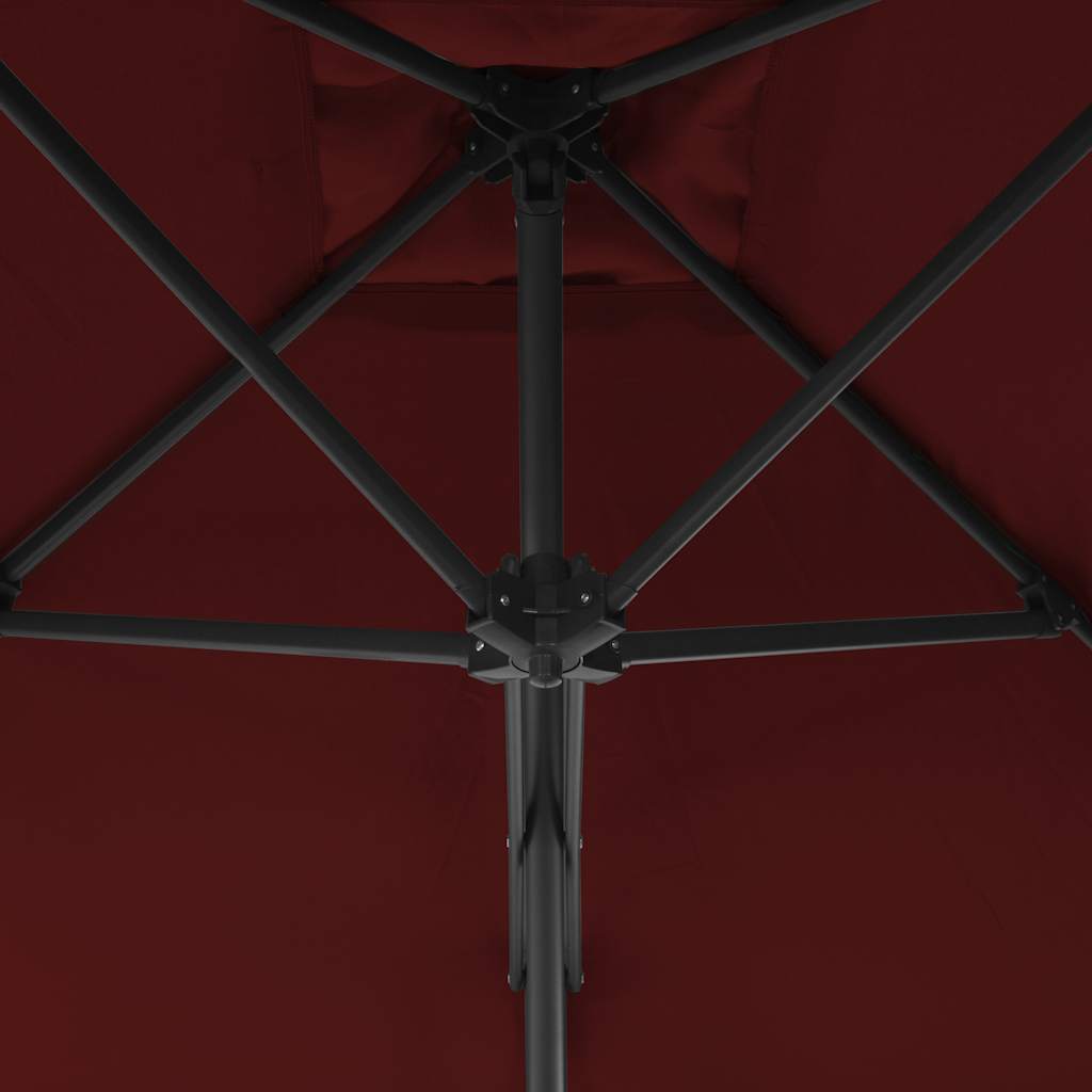 Dārza Saulessargs Ar Tērauda Kātu, 250X250X230 Cm, Vīnsarkans