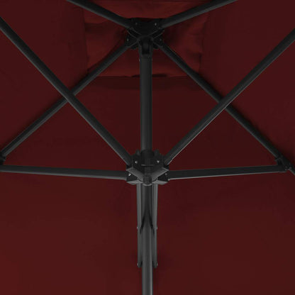 Dārza Saulessargs Ar Tērauda Kātu, 250X250X230 Cm, Vīnsarkans