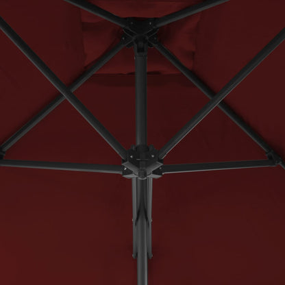 Dārza Saulessargs Ar Tērauda Kātu, 300X230 Cm, Vīnsarkans