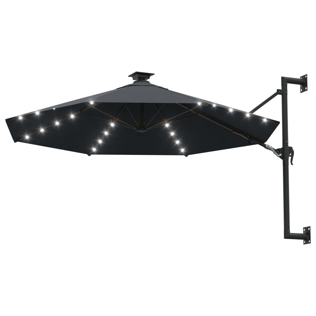 Saulessargs Ar Metāla Kātu Un Led, Antracītpelēks, 300 Cm