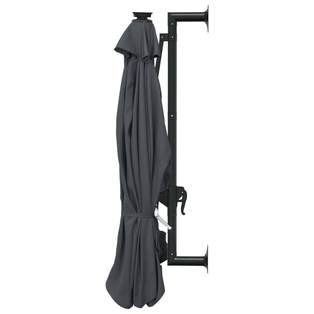 Saulessargs Ar Metāla Kātu Un Led, Antracītpelēks, 300 Cm