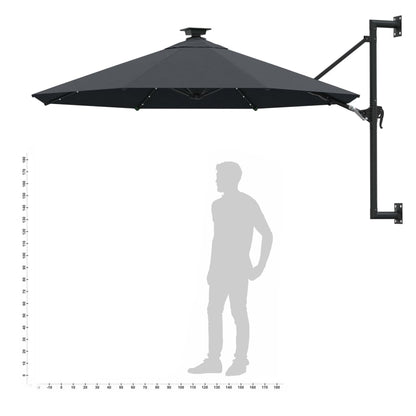 Saulessargs Ar Metāla Kātu Un Led, Antracītpelēks, 300 Cm