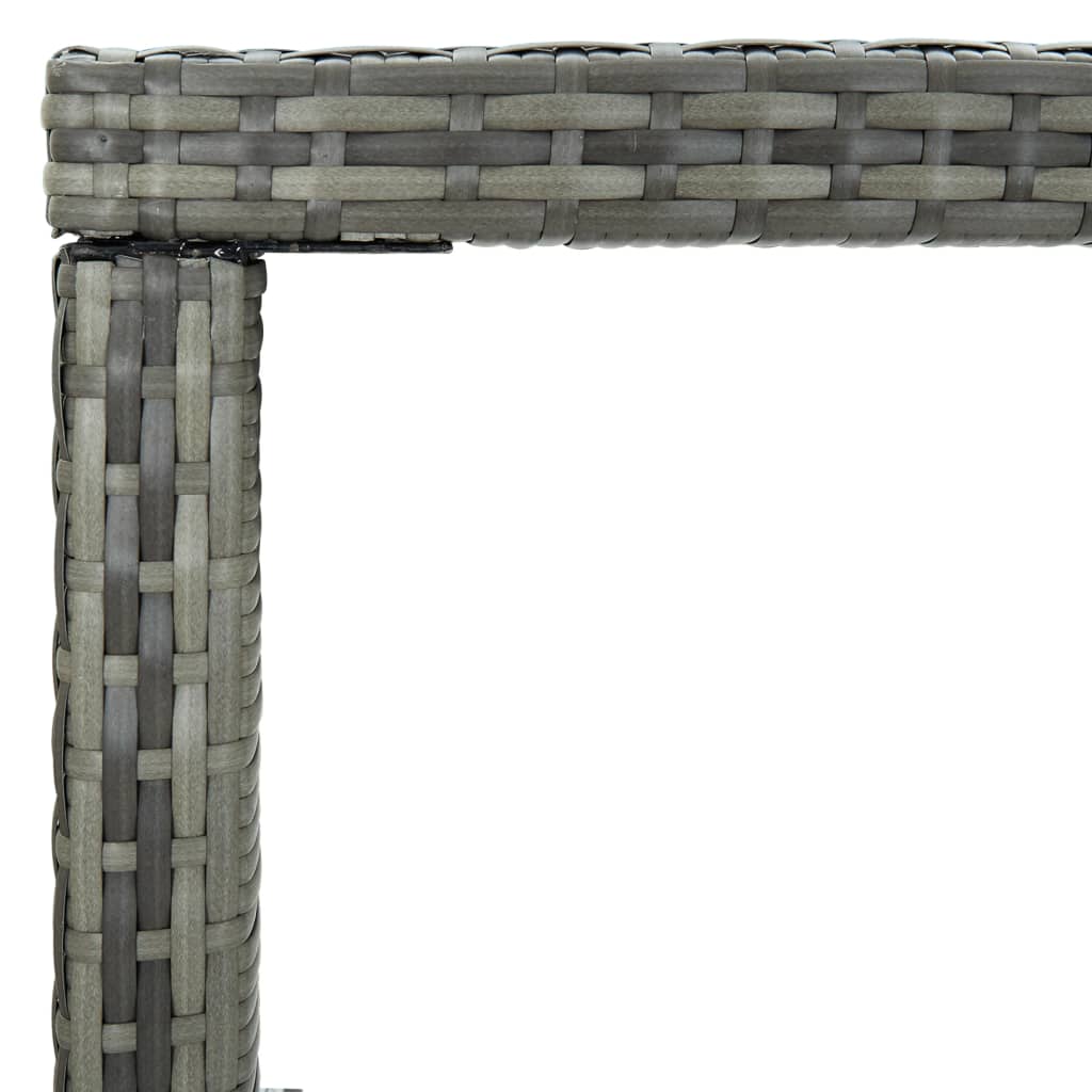 Dārza Bāra Galds, Pelēks, 130X60X110Cm, Pe Rotangpalma, Stikls