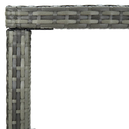 Dārza Bāra Galds, Pelēks, 130X60X110Cm, Pe Rotangpalma, Stikls