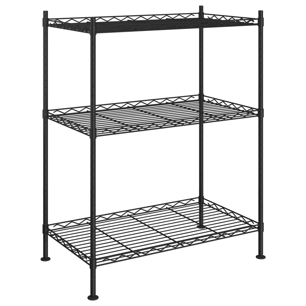 3 Līmeņu Glabāšanas Plaukts, , Melns, 150 Kg