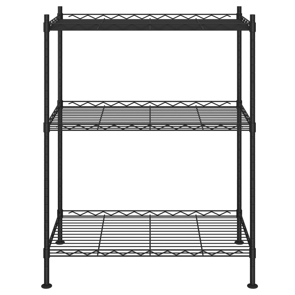 3 Līmeņu Glabāšanas Plaukts, , Melns, 150 Kg