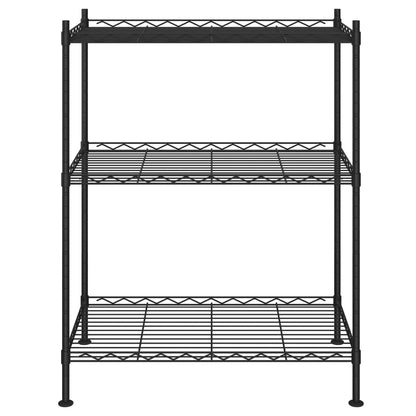 3 Līmeņu Glabāšanas Plaukts, , Melns, 150 Kg