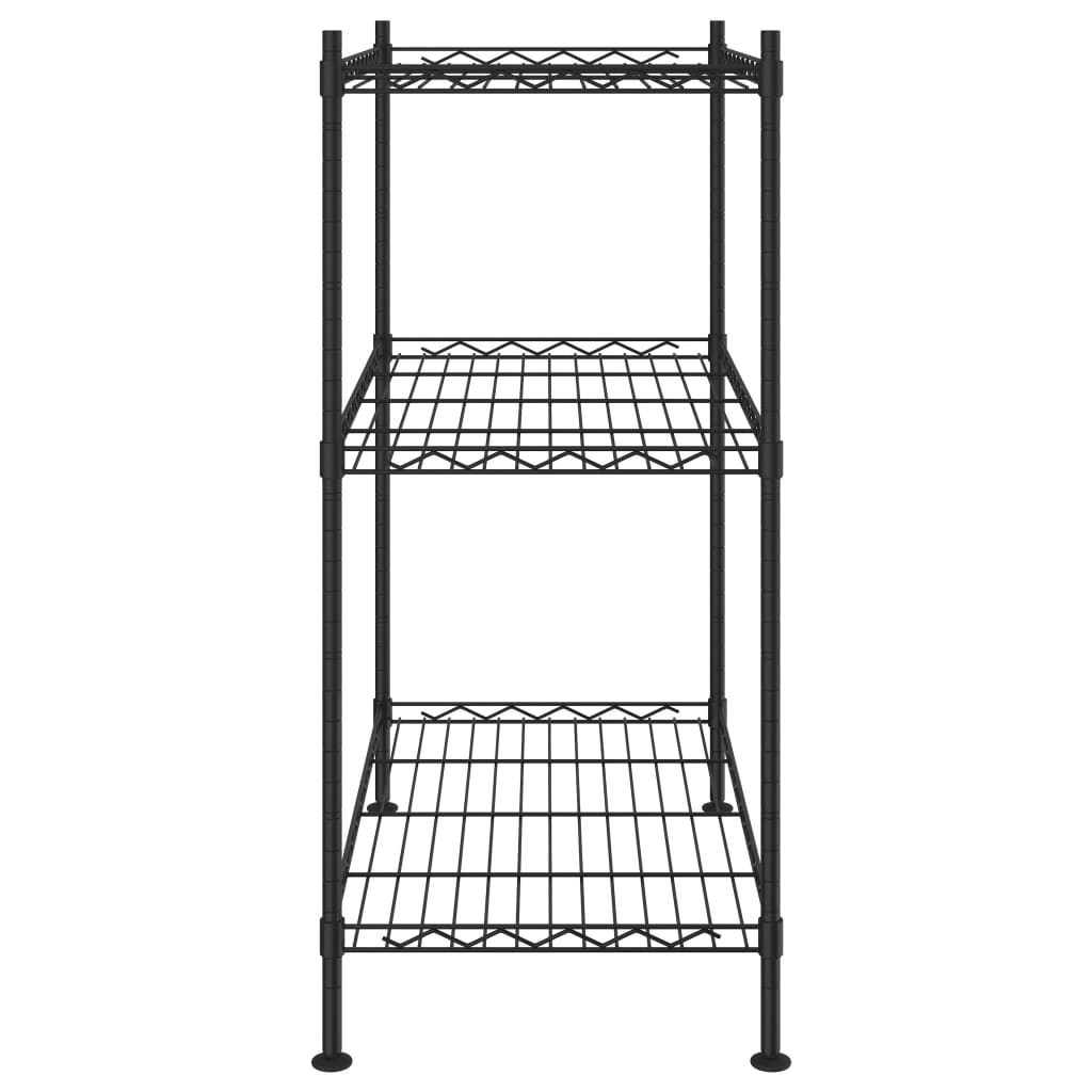 3 Līmeņu Glabāšanas Plaukts, , Melns, 150 Kg