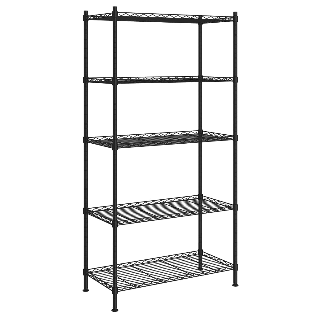 5 Līmeņu Plaukts, , Melns, 250 Kg