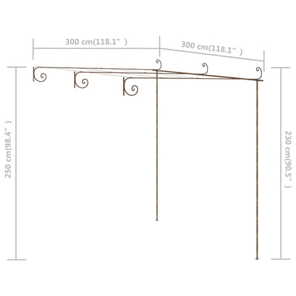 Dārza Paviljons, 3X3X2,5 M, Antīki Brūna Dzelzs