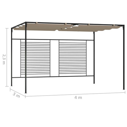 Dārza Nojume Ar Izvelkamu Jumtu, 3X4X2,3 M, Brūna, 180 G/M²