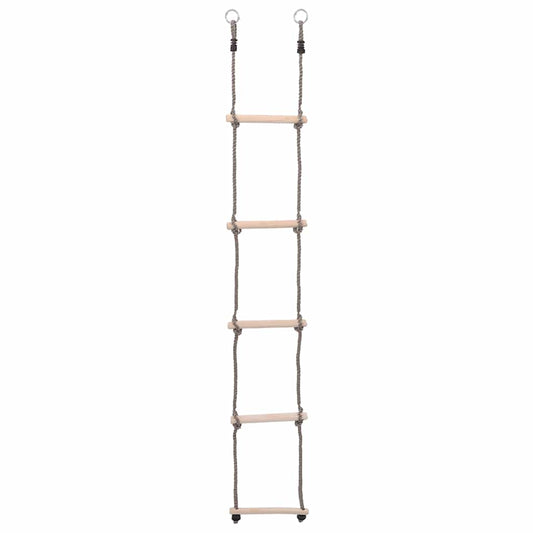 5 Pakāpienu Virves Kāpnes, 210 Cm, Priedes Masīvkoks