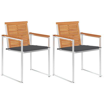 Dārza Krēsli Ar Matračiem, 2 Gab., Akācijas Masīvkoks, Tērauds