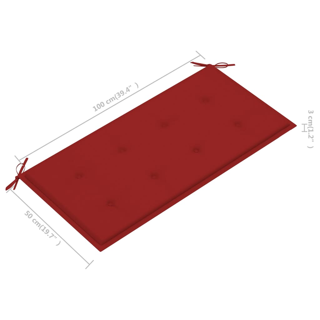 Dārza Sols Ar Sarkanu Matraci, 112 Cm, Masīvs Tīkkoks