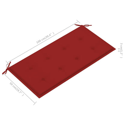 Dārza Sols Ar Sarkanu Matraci, 112 Cm, Masīvs Tīkkoks