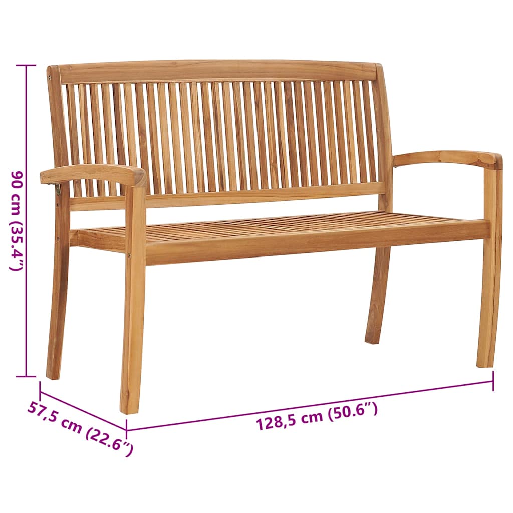Dārza Sols Ar Matraci, 128,5 Cm, Masīvs Tīkkoks