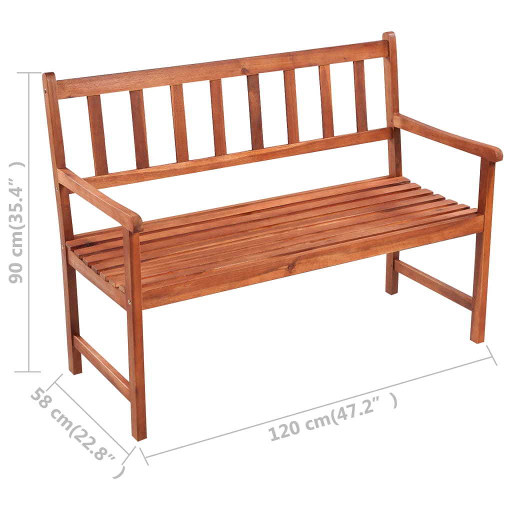 Dārza Sols Ar Matraci, 120 Cm, Akācijas Masīvkoks