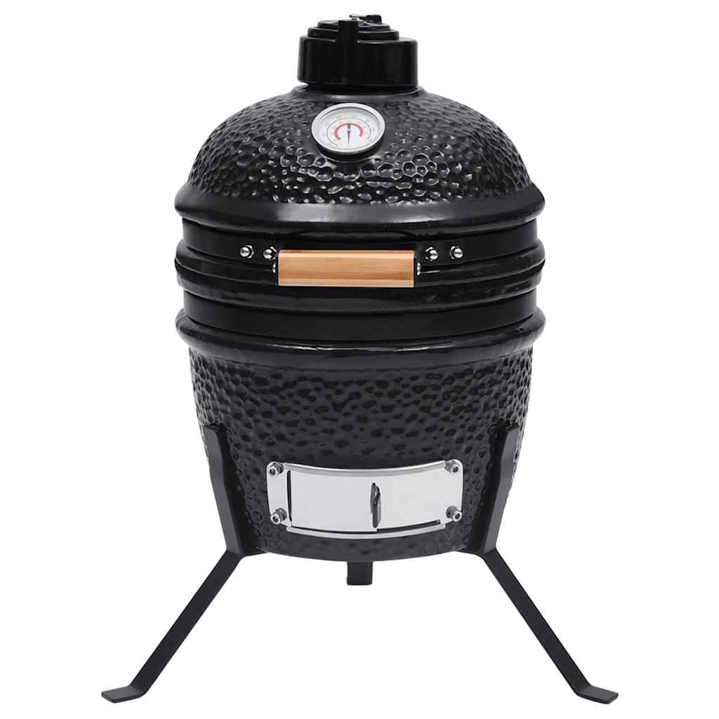 Kamado Grils, Kūpinātava, Keramika, 56 Cm, Melns