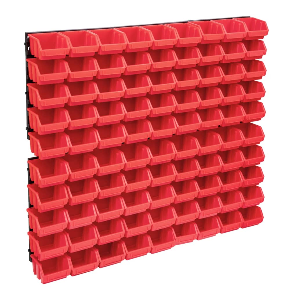 96-Daļīgs Sienas Plaukts Ar Kastēm Un Paneļiem, Melns, Zils