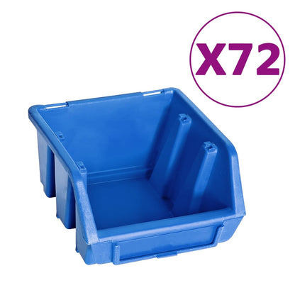 128-Daļīgs Sienas Plaukts Ar Kastītēm Un Paneļiem, Zils, Melns