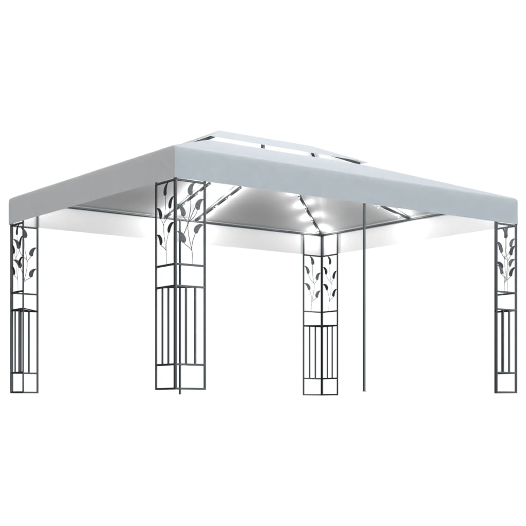 Dārza Nojume Ar Dubulto Jumtu Un Led Lampiņām, 3X4 M,