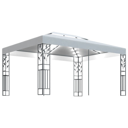 Dārza Nojume Ar Dubulto Jumtu Un Led Lampiņām, 3X4 M,