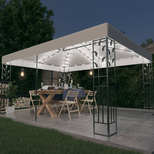 Dārza Nojume Ar Dubulto Jumtu Un Led Lampiņām, 3X4 M,