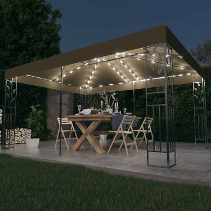 Dārza Nojume Ar Dubulto Jumtu Un Led Lampiņām, 3X4 M,