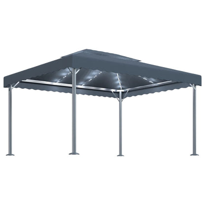 Dārza Nojume Ar Led Lampiņām, 400X300 Cm, Pelēka, Alumīnijs