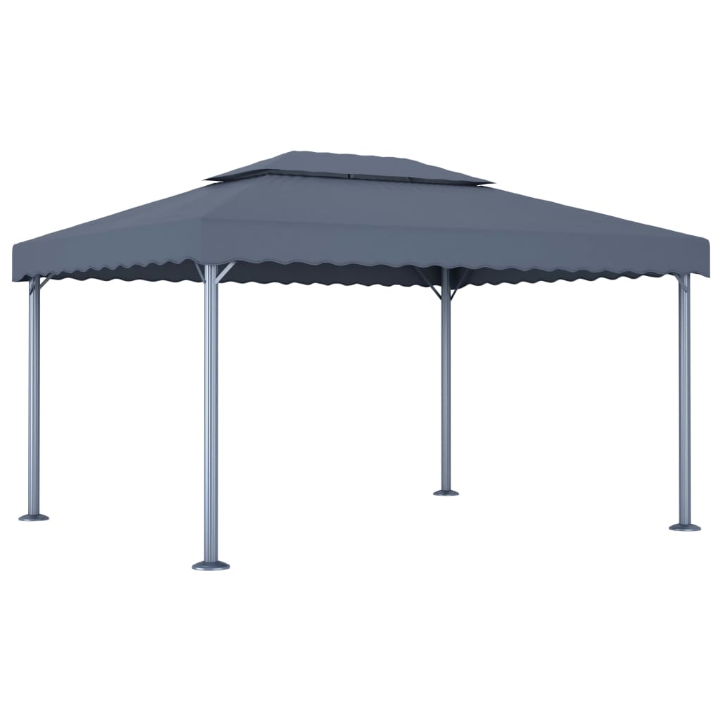 Dārza Nojume Ar Led Lampiņām, 400X300 Cm, Pelēka, Alumīnijs