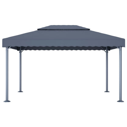 Dārza Nojume Ar Led Lampiņām, 400X300 Cm, Pelēka, Alumīnijs
