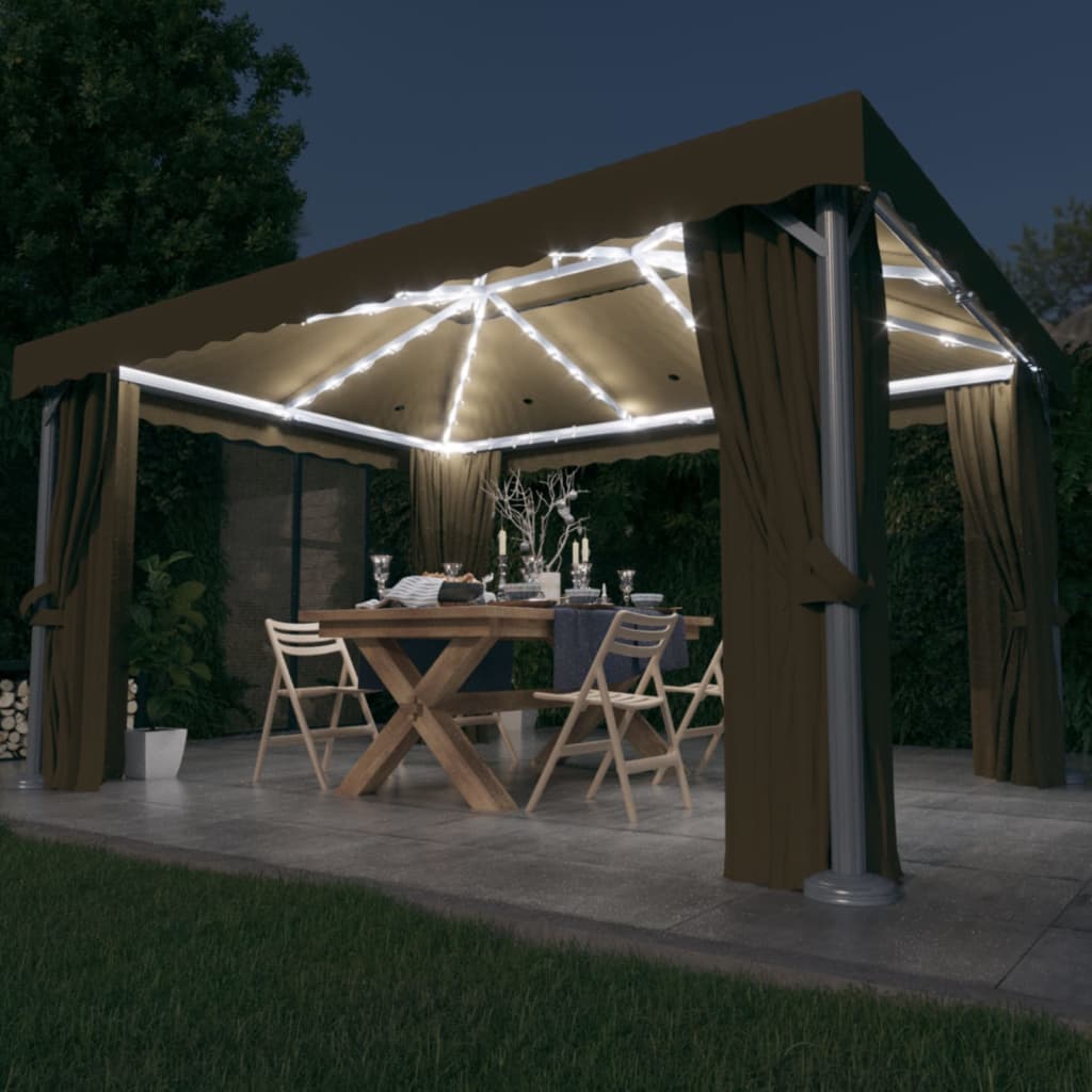 Dārza Nojume Ar Aizkariem Un Led Lampiņām, , Krēmbalta