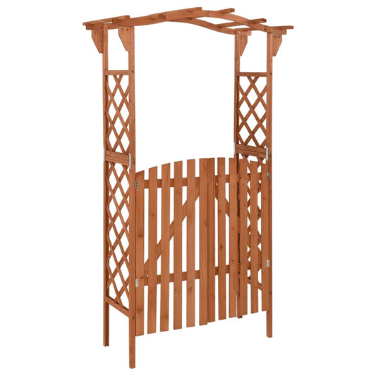 Pergola Ar Vārtiem, 116X40X204 Cm, Egles Masīvkoks