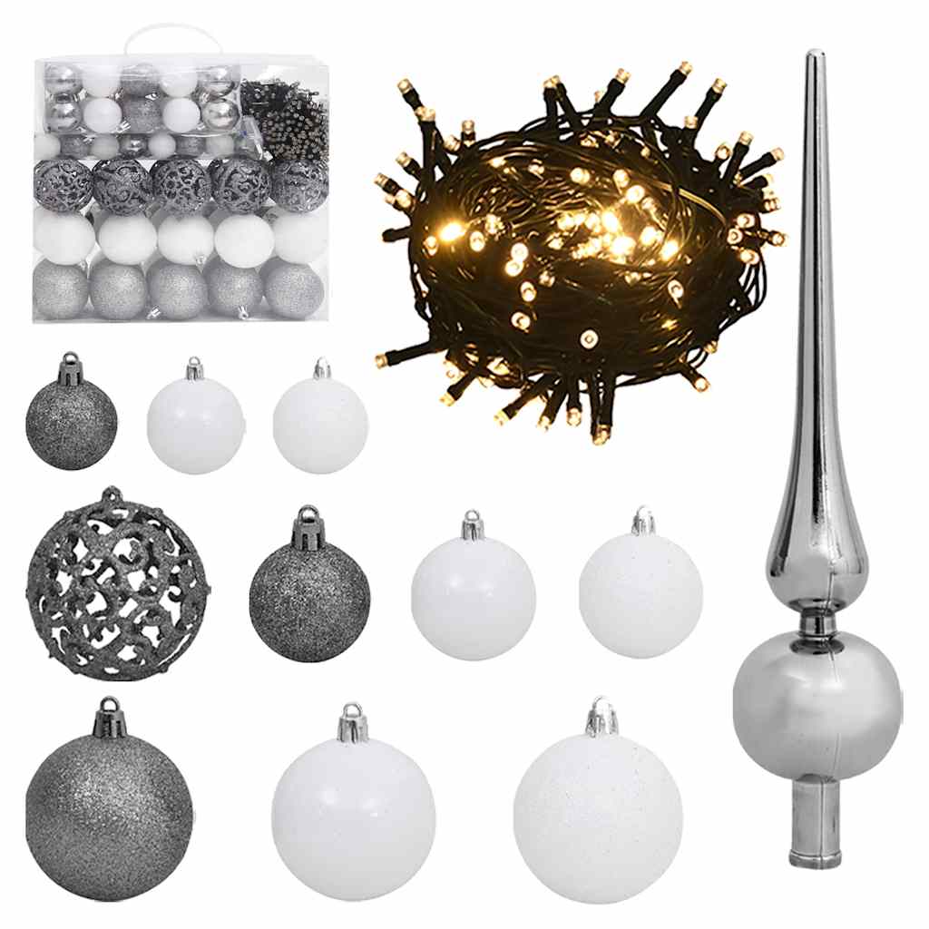 Ziemassvētku Bumbu Komplekts, 60 Gab., 150 Led, Zeltaini Rozā