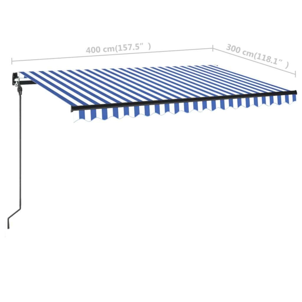 Izvelkama Markīze Ar Led, , Zila Ar Baltu