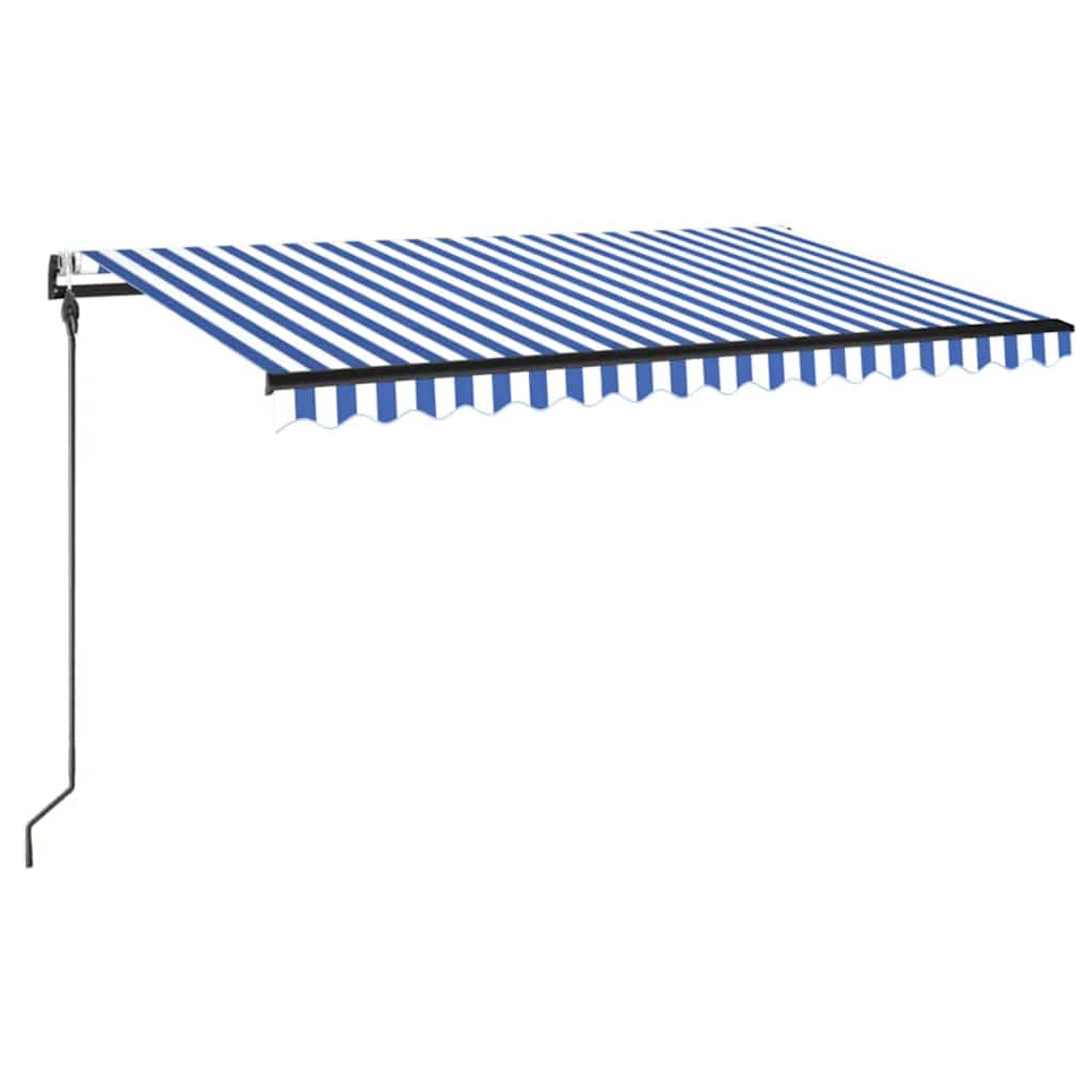 Izvelkama Markīze, Led, Vēja Sensors, , Zila Un Balta