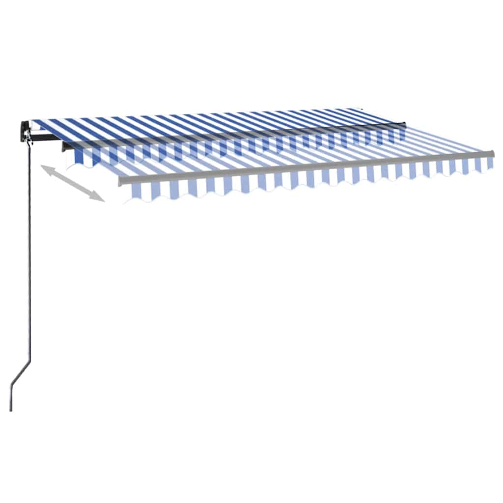 Izvelkama Markīze, Led, Vēja Sensors, , Zila Un Balta