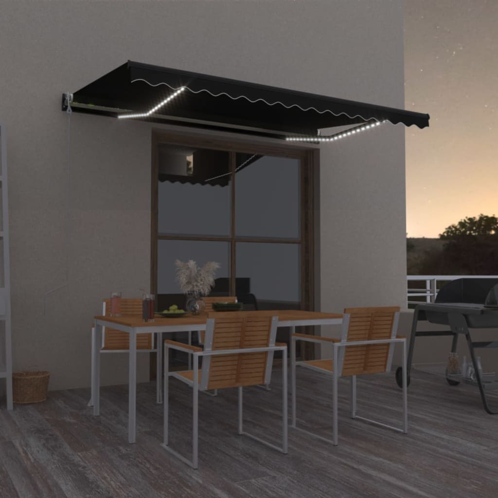Izvelkama Markīze, Led, Vēja Sensors, , Zila Un Balta