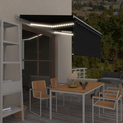 Izvelkama Markīze Ar Žalūziju, Led, 4,5X3M, Manuāla, Zili Balta