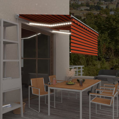Izvelkama Markīze Ar Žalūziju, Led, 4,5X3M, Manuāla, Zili Balta