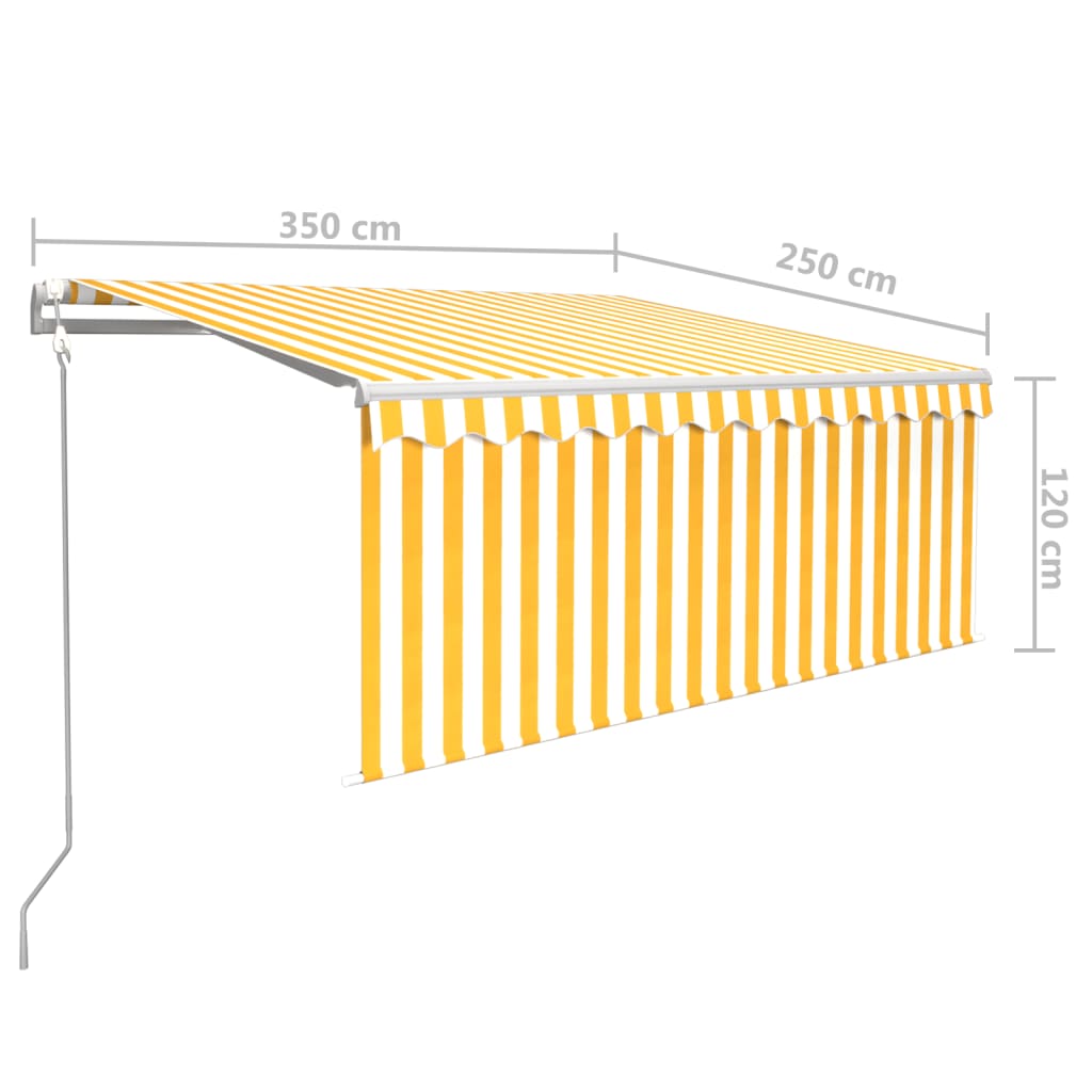 Izvelkama Markīze Ar Žalūziju, 3,5X2,5 M, Dzeltenbalta