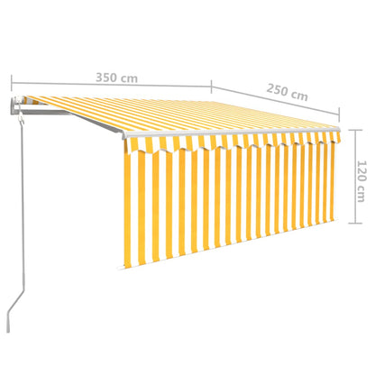 Izvelkama Markīze Ar Žalūziju, 3,5X2,5 M, Dzeltenbalta