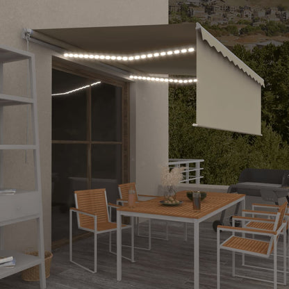 Izvelkama Markīze Ar Žalūziju, Led, 4,5X3M, Manuāla, Zili Balta