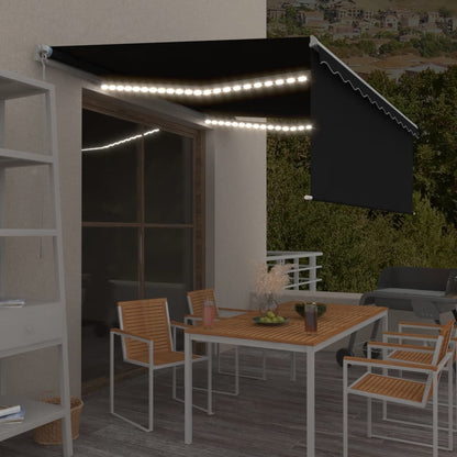 Izvelkama Markīze Ar Žalūziju, Led, 4,5X3M, Manuāla, Zili Balta