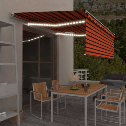 Izvelkama Markīze Ar Žalūziju, Led, 4,5X3M, Manuāla, Zili Balta