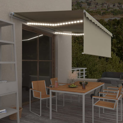 Izvelkama Markīze Ar Žalūziju, Led, 4,5X3M, Manuāla, Zili Balta