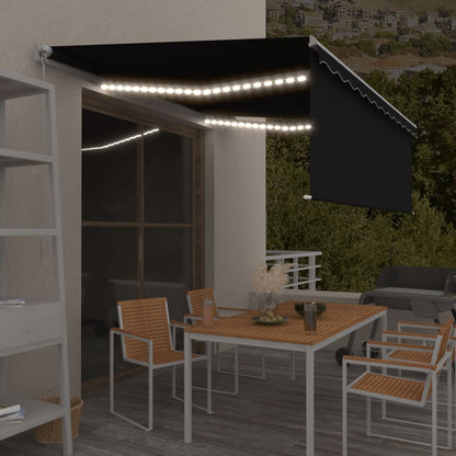 Izvelkama Markīze Ar Žalūziju, Led, 4,5X3M, Manuāla, Zili Balta